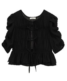 earth music&ecology レースティアードシャーリングブラウス