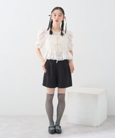 earth music&ecology レースティアードシャーリングブラウス