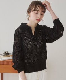 WEGO 【ANGIE VINTAGE】MIXメッシュポロニット