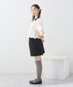 earth music&ecology レースティアードシャーリングブラウス