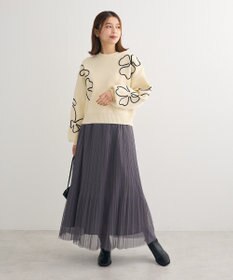 Green Parks ラメチュールプリーツスカート