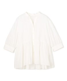 UNFILO ペプラム ギャザーブラウス