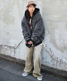 WEGO 【ユニセックス着用ITEM/MLサイズ展開】ワーカーズボアフードブルゾン