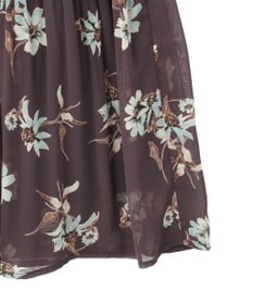 YECCA VECCA フラワー柄フリルプリーツワンピース