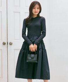 Feroux ティアードスカートドッキング ワンピース ネイビー系