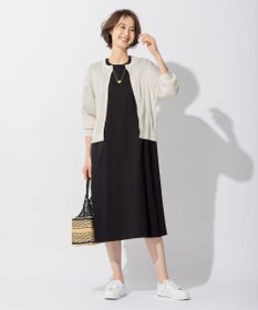 自由区 【洗える】リラックスジャージー クルーネックワンピース