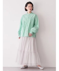 AMERICAN HOLIC イージーケア切替タックワイドシャツ