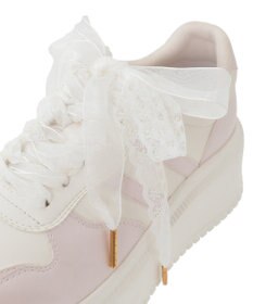 Maison de FLEUR レースリボン厚底スニーカー