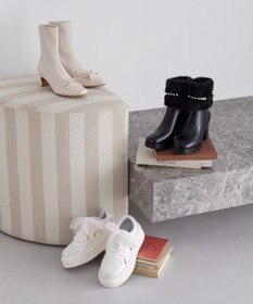 Maison de FLEUR レースリボン厚底スニーカー