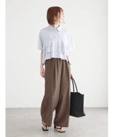 Te chichi 半袖ティアードフリルクロップトシャツ