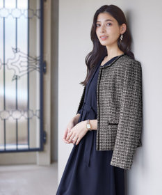 9/24まで出品) nae ツイードジャケット　白 セール】 【Eternal Line 2025】ミニドットツイードノーカラー