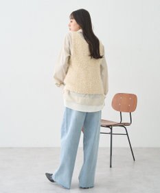 earth music&ecology 【セルフカット可】ワイドデニムパンツ