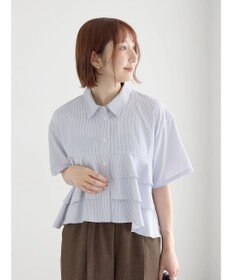 Te chichi 半袖ティアードフリルクロップトシャツ