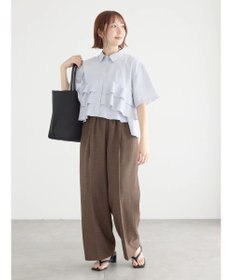 Te chichi 半袖ティアードフリルクロップトシャツ