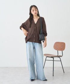 earth music&ecology 【セルフカット可】ワイドデニムパンツ