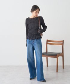 earth music&ecology 【セルフカット可】ワイドデニムパンツ