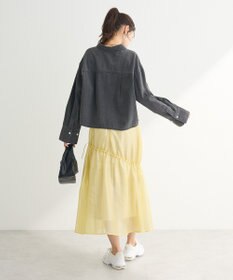 Green Parks シアーシャイニードロストティアードスカート