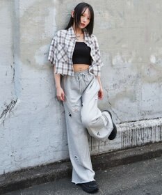 WEGO ショートチェックシャツ（S）