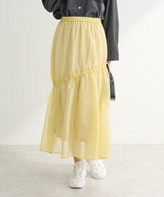 Green Parks シアーシャイニードロストティアードスカート