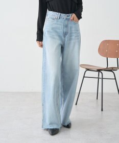 earth music&ecology 【セルフカット可】ワイドデニムパンツ