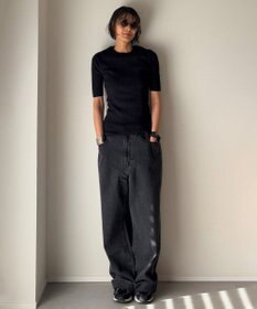 woadblue ＜坪田あさみさんコラボ＞DADA  ダダ  /  BLACK ワイドデニムパンツ