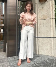 UNFILO イージーケア ラッフルカラー ブラウス