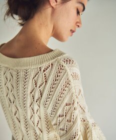 GRACE CONTINENTAL レース編ルーズニットトップ