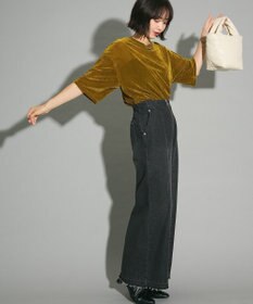 Green Parks ・ＳＵＧＡＲ　ＳＰＯＯＮデニムハイウエストワイドパン