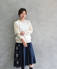 muuc 〈ドライタッチ高品質インド超長綿〉イラカ刺繍コットンプルオーバー