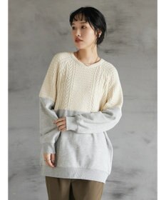 CRAFT STANDARD BOUTIQUE ニットドッキング裏毛プルオーバー