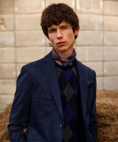 JOSEPH ABBOUD 【ストレッチ】ヘリンボンスウェード ジャケット