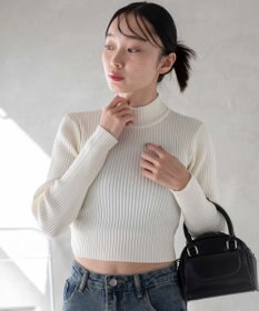 WEGO リブハイネックショートニット