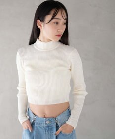 WEGO リブハイネックショートニット