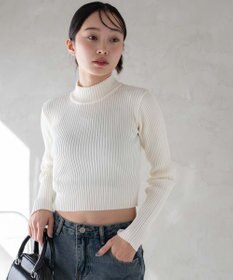 WEGO リブハイネックショートニット