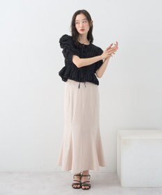 earth music&ecology レースティアードシャーリングブラウス