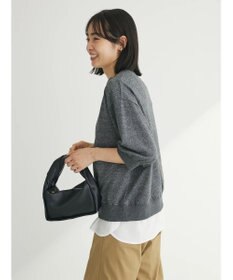 Green Parks ７分袖ラメ裏毛パフプルオーバー