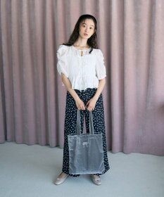 earth music&ecology レースティアードシャーリングブラウス