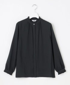 J.PRESS LADIES L 【洗える】ヌーディスバックサテン フリル襟 ブラウス