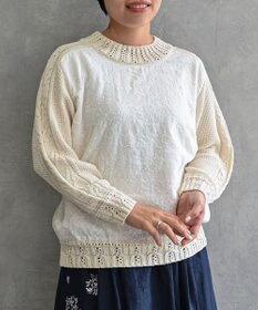 muuc 〈ドライタッチ高品質インド超長綿〉イラカ刺繍コットンプルオーバー