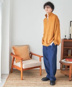 WEGO ルーズフィットハーフZIPプルオーバー