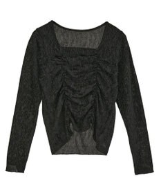 earth music&ecology プリーツベロア風ギャザープルオーバー