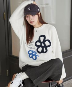 WEGO フラッフィーグラフィックBIGニットプルオーバー