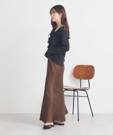 earth music&ecology プリーツベロア風ギャザープルオーバー