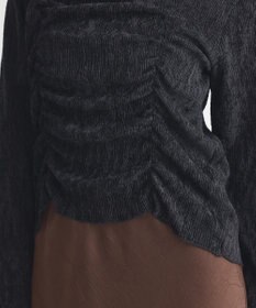 earth music&ecology プリーツベロア風ギャザープルオーバー