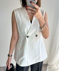 Green Parks AnriettMusee ネック切替デザインベスト