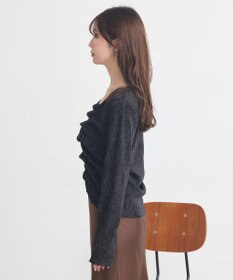 earth music&ecology プリーツベロア風ギャザープルオーバー