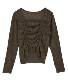 earth music&ecology プリーツベロア風ギャザープルオーバー