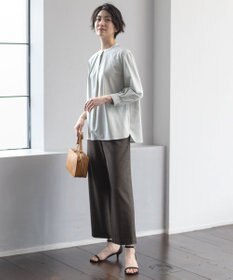 J.PRESS LADIES L シャツジャージー バンドカラー カットソー