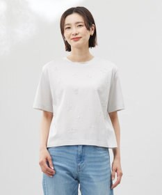 J.PRESS LADIES 【洗える】スパンコール Ｔシャツ