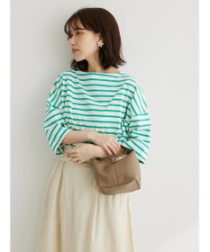 Green Parks ボーダーボートネック７分袖プルオーバー